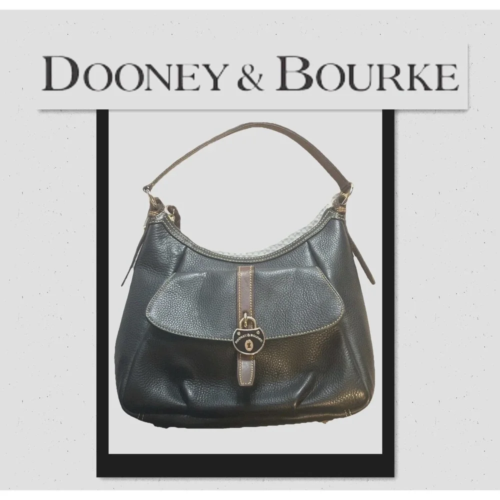 Dooney & Bourke Samba Satchel J8400932 Black & Brown Leather - Red Lining
